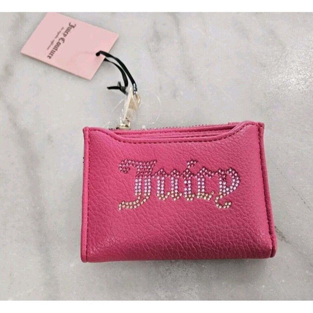 New Juicy Couture Pink Go Couture Yourself Wallet Chain Wristlet Trifold NWT